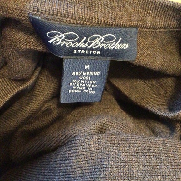 Brooks Brothers Men Merino Wool Brown Sweater Medium Classic Academia Old Money - Picture 6 of 7